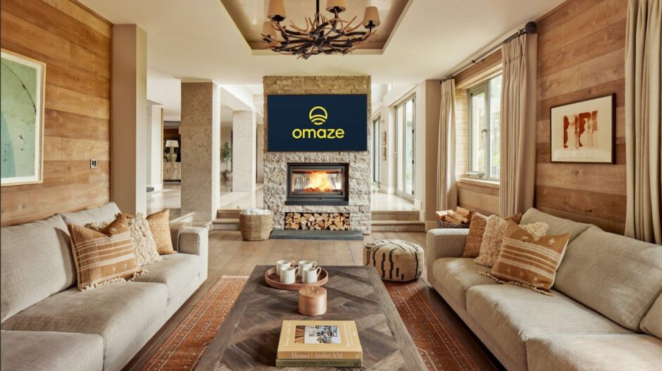 The lounge and fireplace of the Gleneagles house, which is top prize in the Omaze Scotland draw