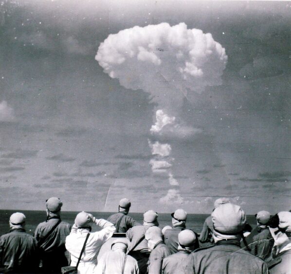 One of the atomic tests on Christmas Island in the late 1950s.