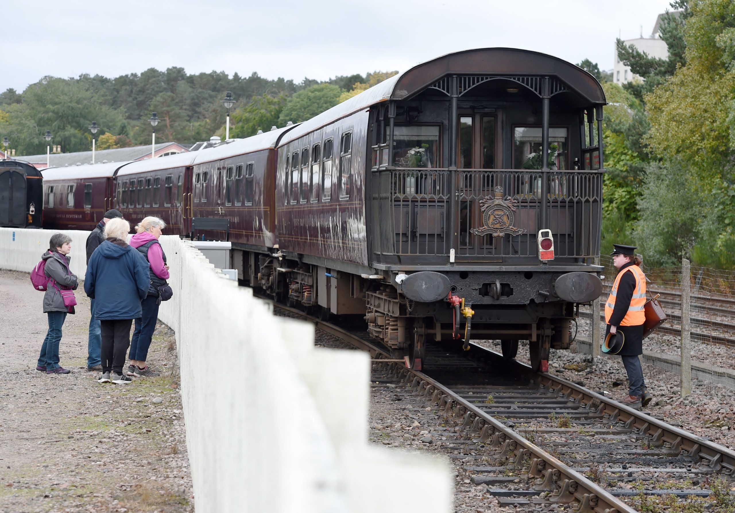 The carriages remain on the track on Saturday morning.