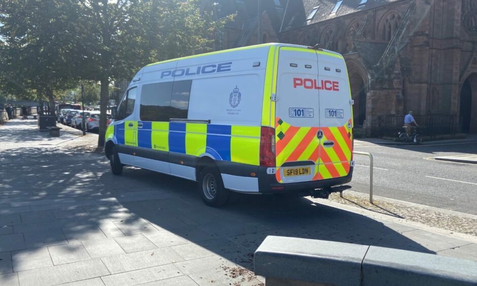 A police van on Tay Street, Perth