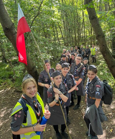 Polish Scouts walk the 'Sosabowski Way' in Fife to commemorate the 1st Independent Polish Parachute Brigade. Image: Polish Consul Edinburgh.