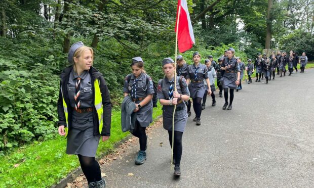 Polish Scouts walk the 'Sosabowski Way' in Fife to commemorate the 1st Independent Polish Parachute Brigade. Image: Polish Consul Edinburgh