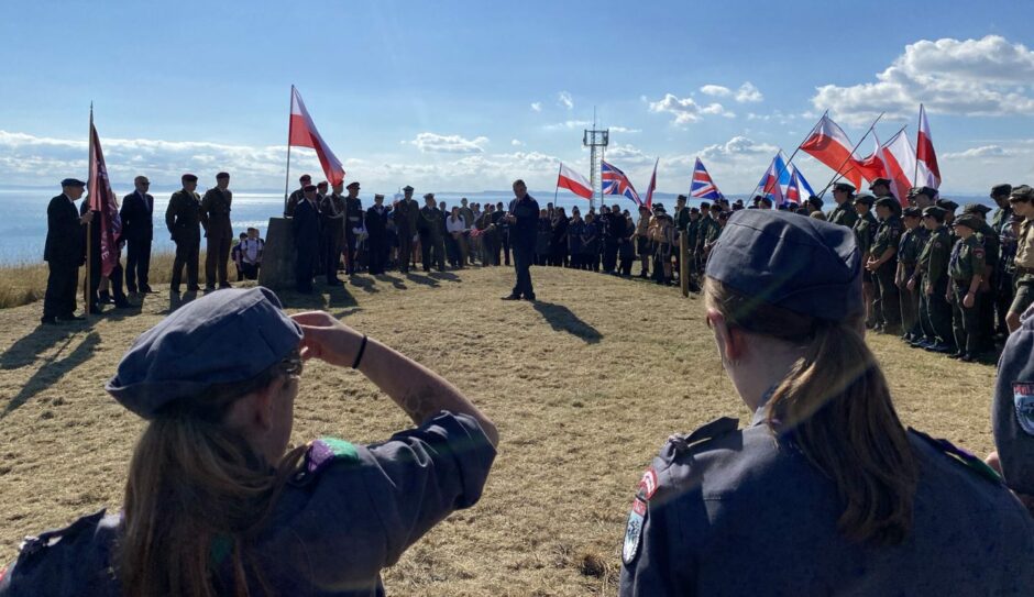 The commemoration at Kincraig Point near Elie where the 1st Independent Polish Parachute Brigade was founded in 1941. Image: Polish Consul Edinburgh.