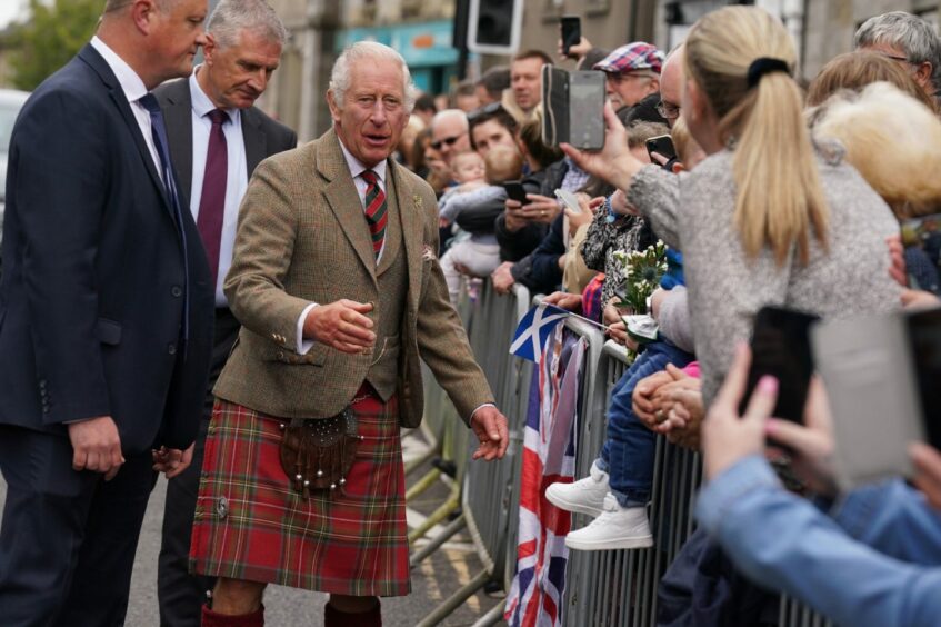 Prince Charles on walkabout in Kinross.