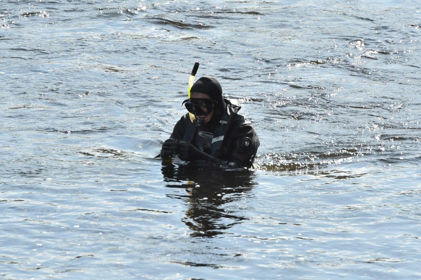 A diver in the Tay in Perth