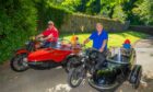 Grant and Fraser Miller with their BSA motorbikes and sidecars in Crieff.
