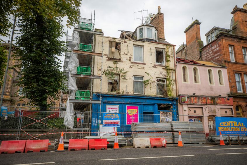 Demolition work is underway at the former Clachan Bar, which is one of the biggest eyesores in Perth and Kinross.