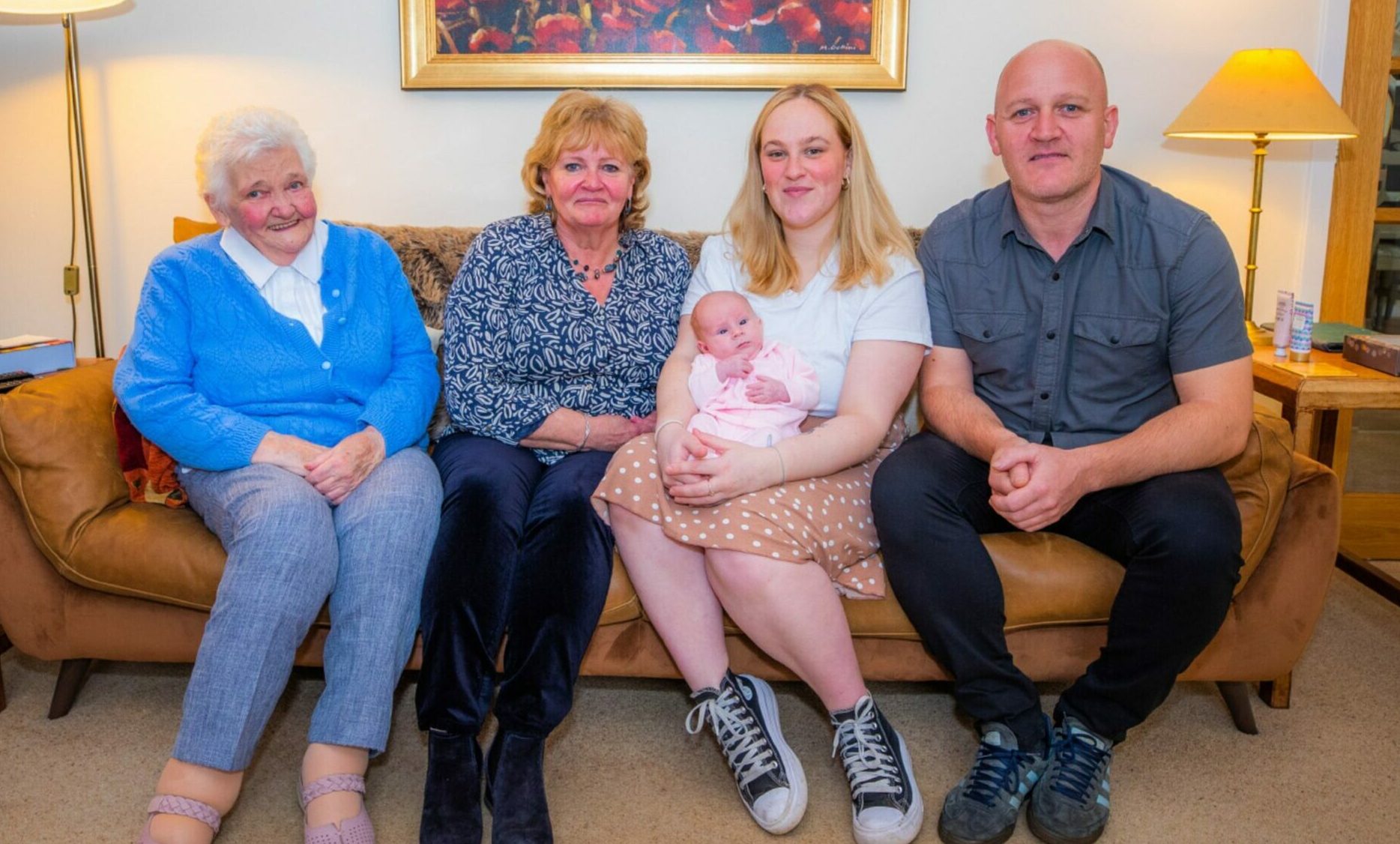 The five generation Perthshire family all pictured together