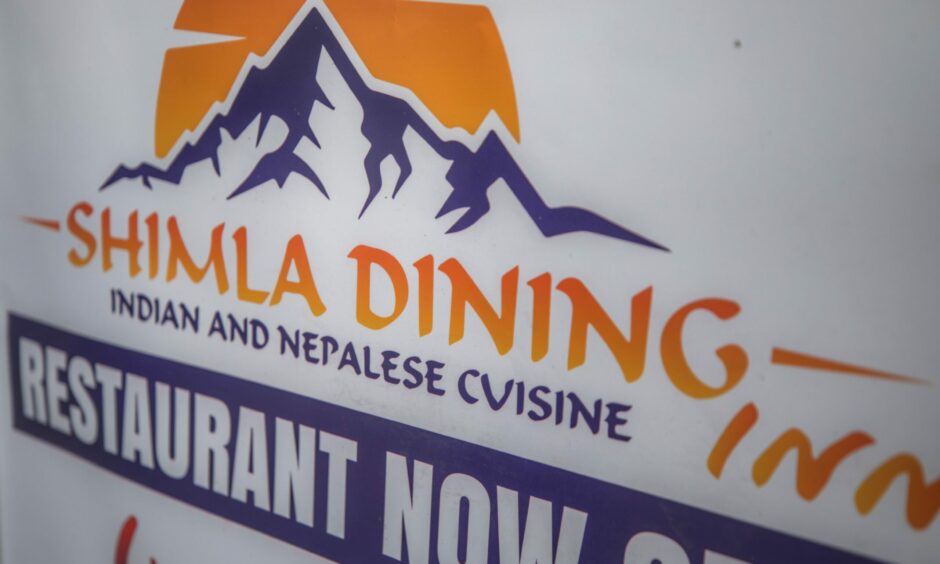 A sign for the Shimla Dining Inn Nepalese restaurant in Perth