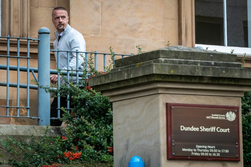 Leigh Griffiths enters Dundee Sheriff Court