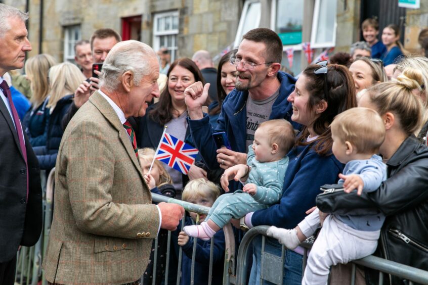 King Charles speaking to Kinross crowds