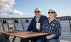 Alistair and Rosealyn Jack from Kirriemuir enjoying a refreshment at Dundee Waterfront during the sunny weather earlier this month