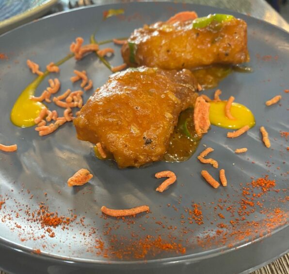Schezwan fish fry from the Dhoom Mumbai menu.
