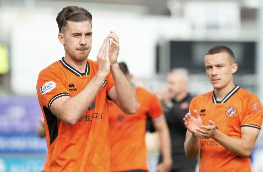 Declan Gallagher applauds Dundee United fans 