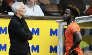 Dundee United weigh up Mathew Cudjoe red card appeal as Jim Goodwin rues ‘really poor error’