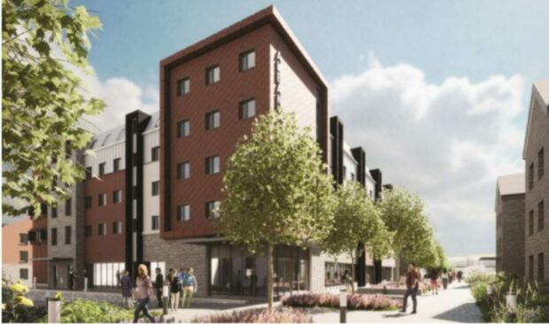 Drawings of new plans for student accommodation at St Andrews University on the site of Albany Park, St Andrews