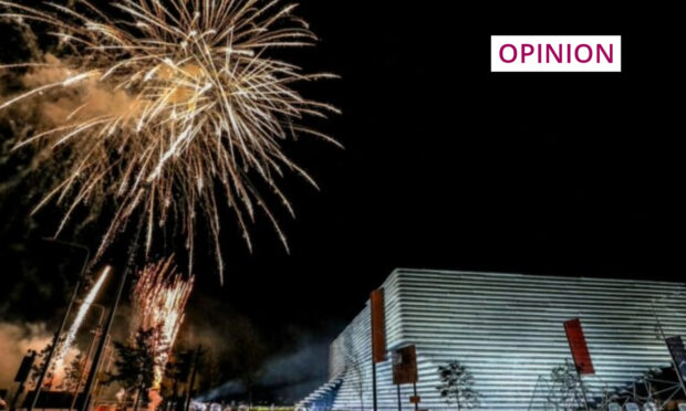 Fireworks at V&A opening in 2018.