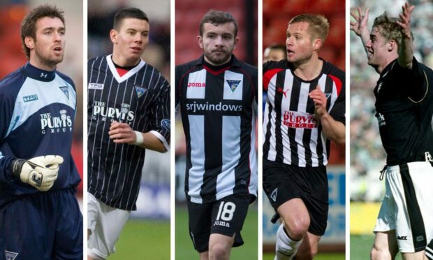 Former Dunfermline loan stars Allan McGregor, Adam Hammill, Paul McMullan, Kevin Rutkiewicz and Craig Faulconbridge. Images; SNS.