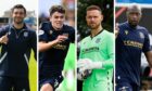 Dundee have made 16 signings this summer including (from left) Antonio Portales, Owen Beck, Trevor Carson and Mo Sylla.