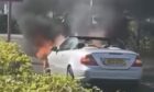 Car on fire at Kirkcaldy retail Park in Kirkcaldy.