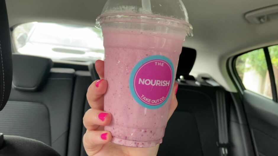 A cup of smoothie from The Nourish Takeout Co