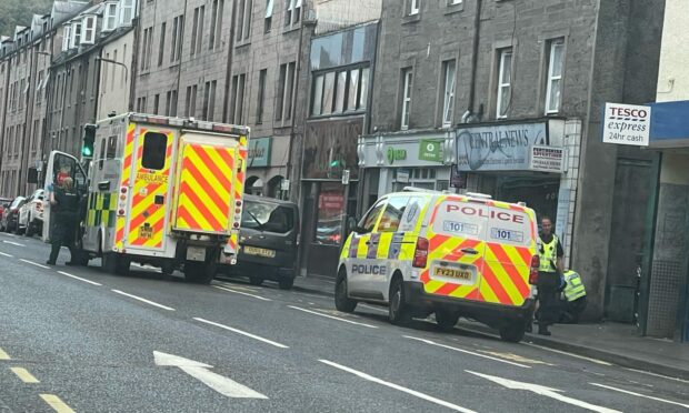 Emergency services on South Street in Perth after a disturbance outside a Tesco