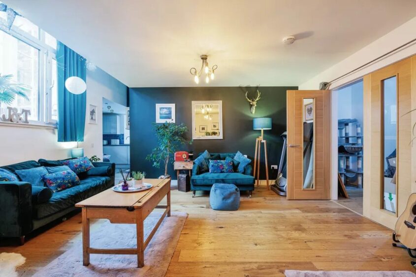 The living room of the house in the former Andover Primary School in Brechin