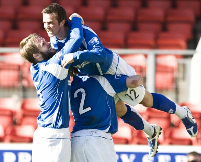 Chris Millar's first McDiarmid Park goal didn't come until April of the promotion-winning season, against Queen of the South.