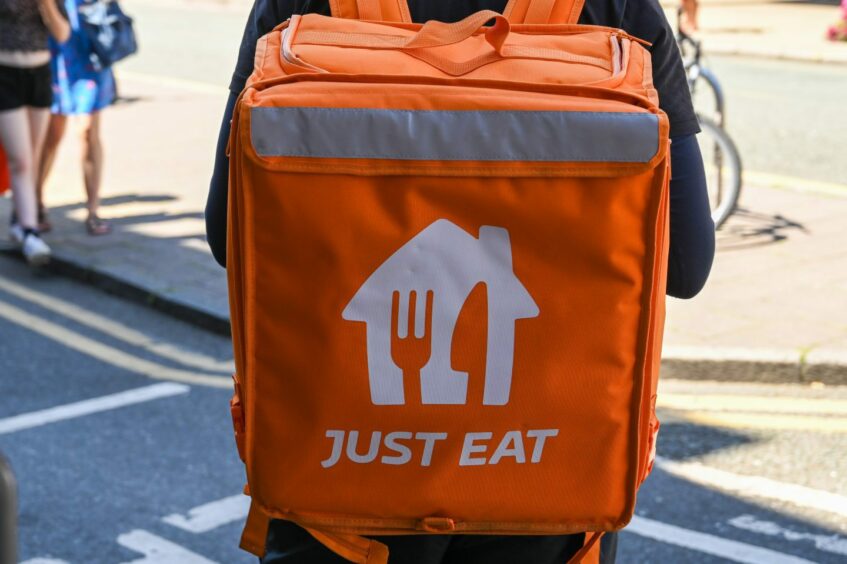 An insulated Just Eat bag