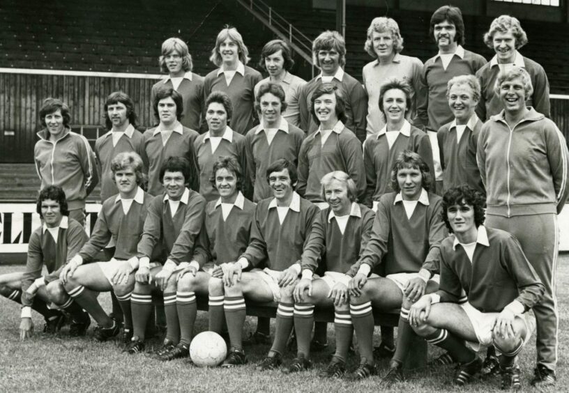 Vic Robertson, middle row, third from the right, in a St Johnstone 1975/76 squad photograph. 