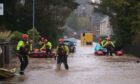 The rescue operation in Brechin during Storm Babet. Image: Paul Reid