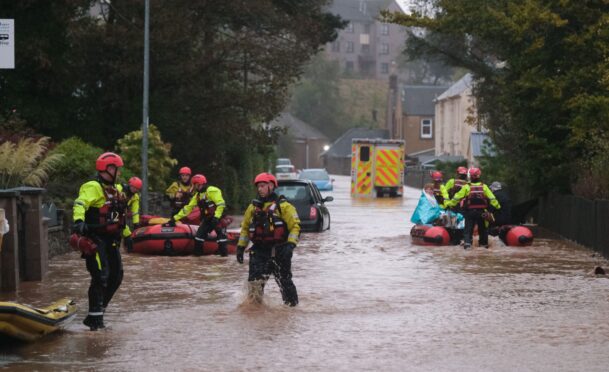 The rescue operation in Brechin. Image: Paul Reid