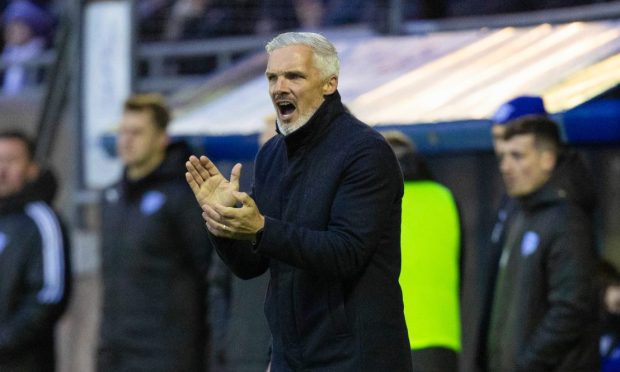 Jim Goodwin, Dundee United manager, at Peterhead