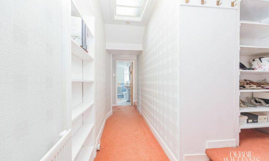 The hallway at Lower Viewfield House in Blackford is full of natural light.