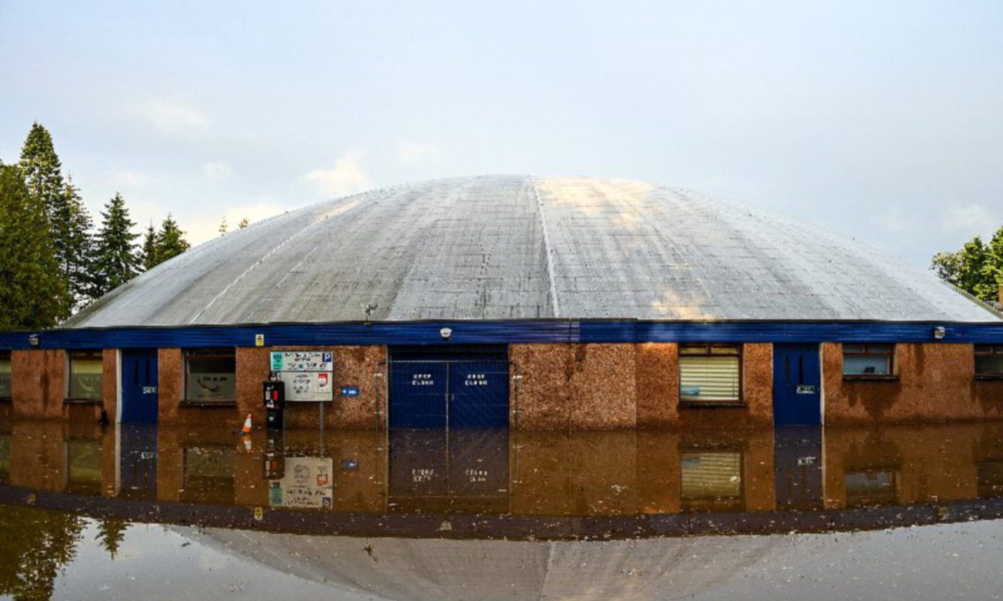 Bell's Sports Centre in Perth flooded.