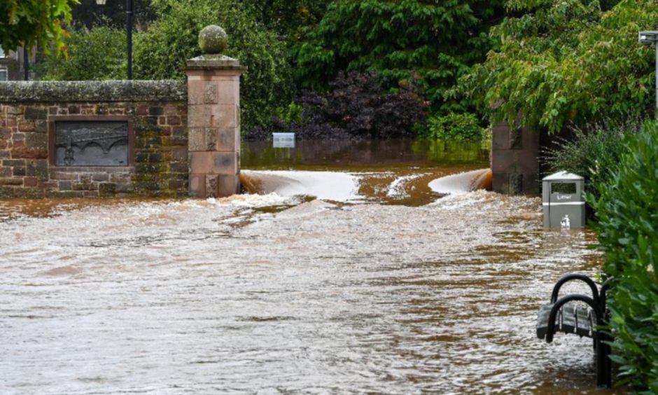 Flooding at the North Inch in Perth.