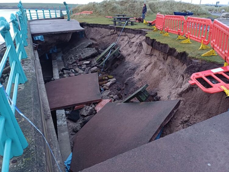 Damage at Montrose Seafront 