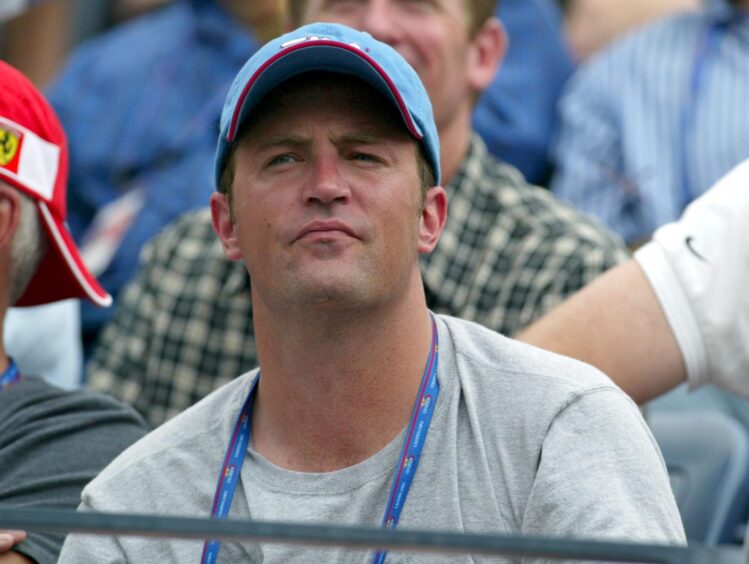 Matthew Perry pictured watching US Open tennis in 2003.