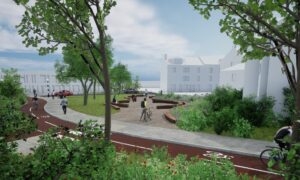 A design image of how landscaping along A Place for Everyone might look. Image: Arcadis/Angus Council