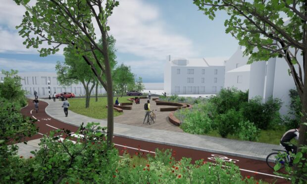 A design image of how landscaping along A Place for Everyone might look. Image: Arcadis/Angus Council