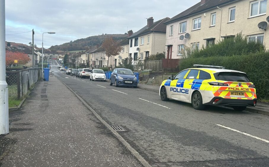 Police remain at Kirkland Gardens in Ballingry following death of 16-year-old male on Sunday