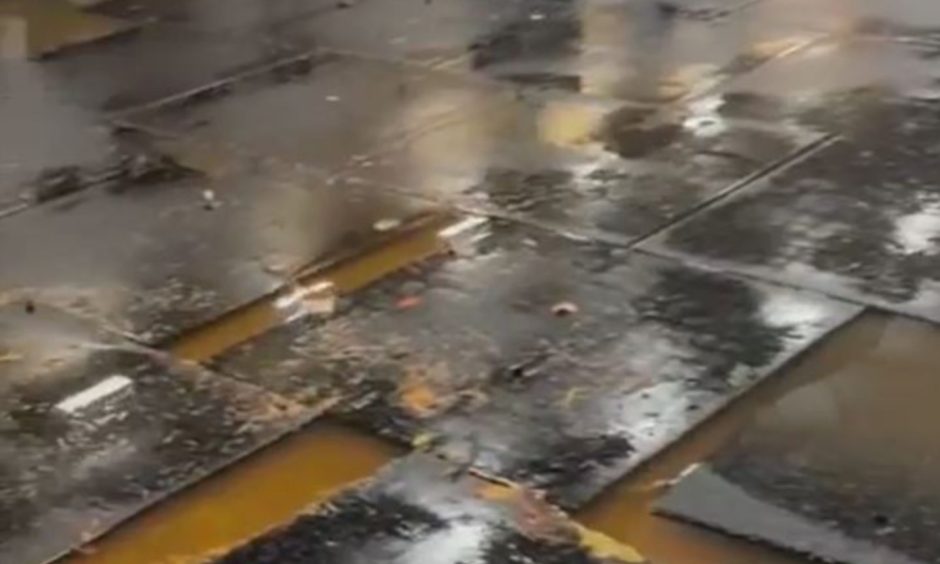 Bell's Sports Centre flooded.