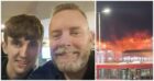 Billy Murphy and son Liam watched in horror as flames engulfed Luton Airport.