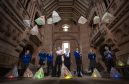 Pupils with their lanterns for the All Aglow parade; Image: Duncan McGlynn