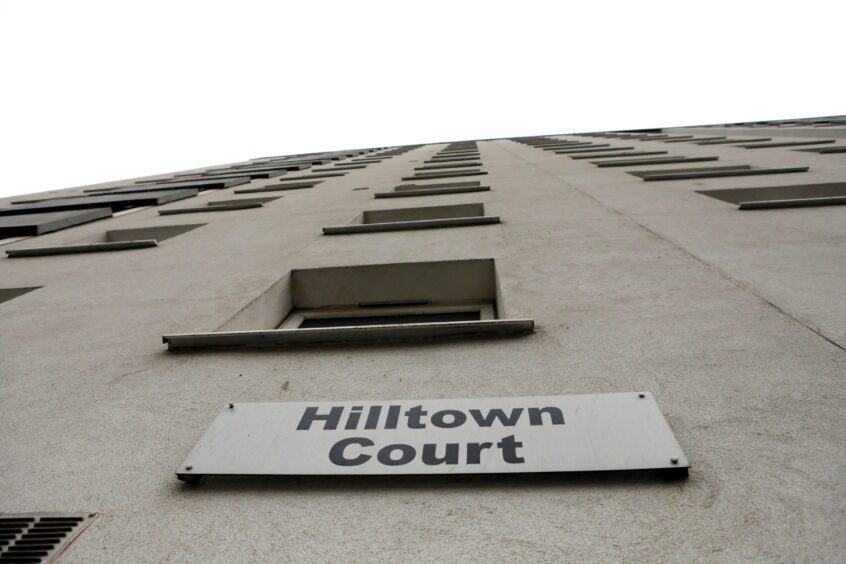 Hilltown Court sign, Dundee.