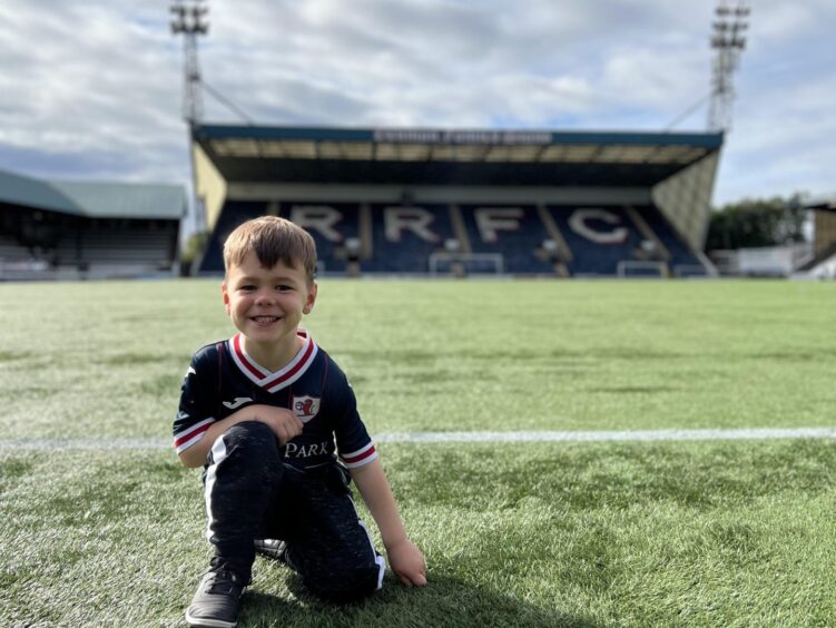 Four-year-old Raith Rovers fan, Harris Brown at Starks Park.