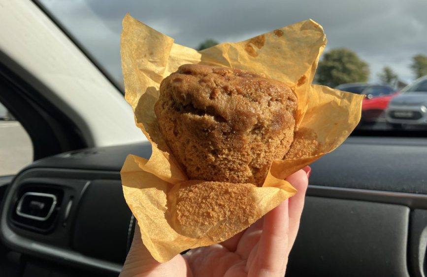 A sticky toffee muffin