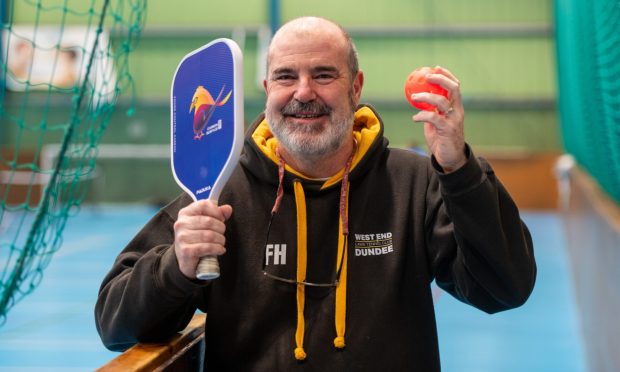 Dundee consultant psychiatrist Dr Fabian Haut loves playing pickleball and recommends physical exercise for good mental health. Image: Kim Cessford / DC Thomson
