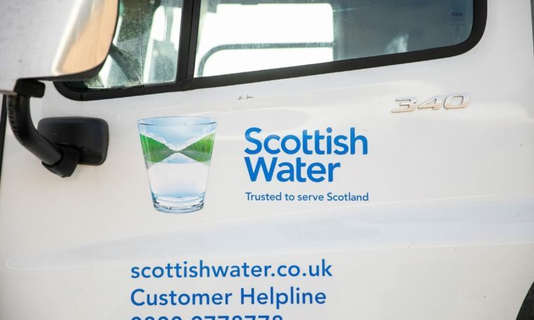 Scottish Water logo on van door