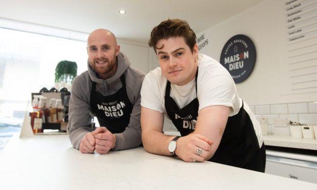 Maison Dieu co-founder Euan Spark and cafe manager Lewis Weston. Image: Kim Cessford/DC Thomson.